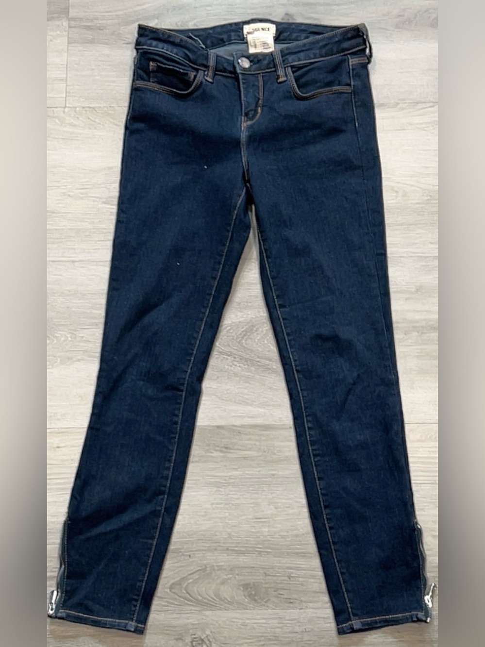 LAGENCE Emmanuelle Mid Rise Skinny Zip Jeans Midnight Women Size 24 Denim